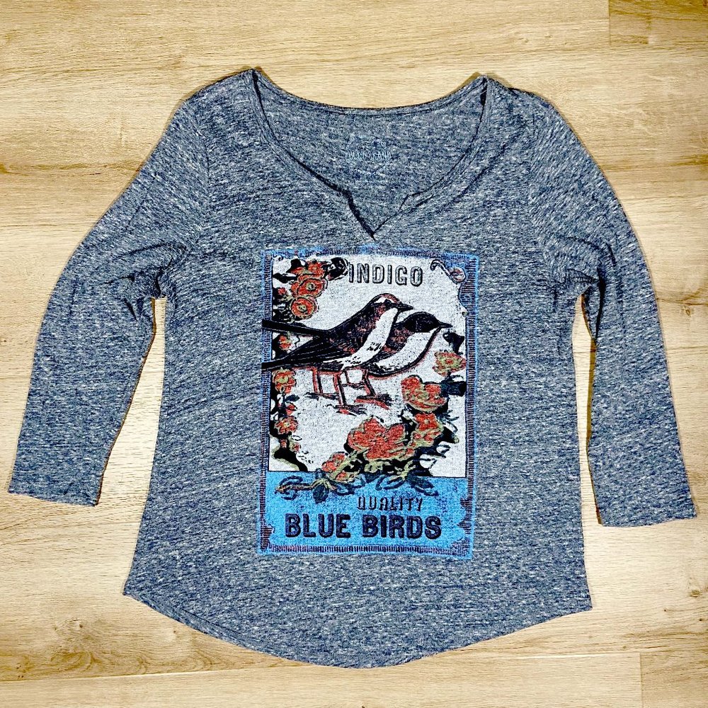 Lucky Brand Extra Soft Bluebird Tshirt Size L